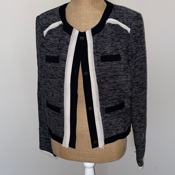 Vince Camuto Tweed Raw Trim blazer sz 14 - Picture 3 of 7